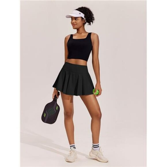 Womens Pleated Tennis Skirt Skort High Waist Athletic Golf Skirt with Pockets - Picture 4 of 7